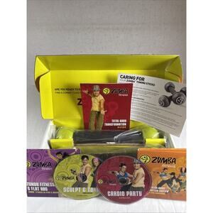 Zumba Fitness Toning Stick Weights DVD Set Join The Party Complete In Box